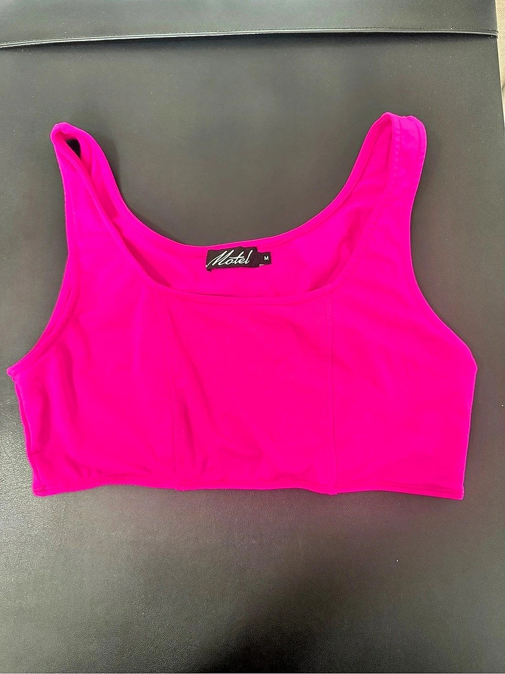 Motel Pink Bra Sports Lounge Top Size Medium